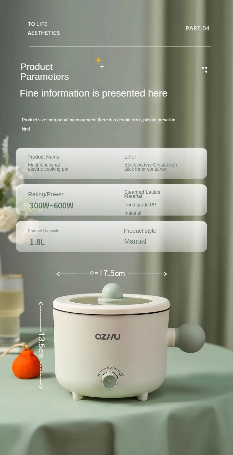 Mini Pot for Baby Electric Rice Pot Multicooker Hotpot Stew Heating Pan Noodles Eggs Soup Porridge Steamer Rice Cookers