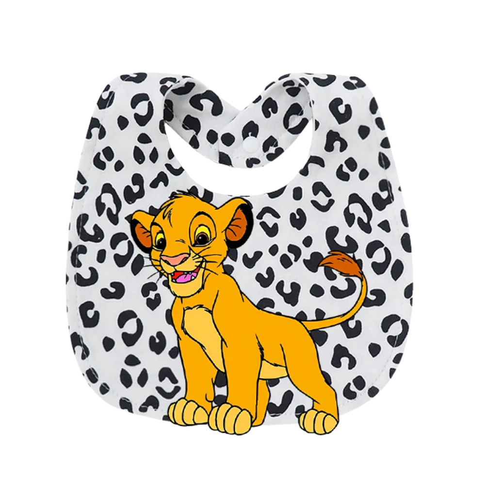 Little Lion King printed newborn bib Kawaii mother and baby feeding products weaning pacifier baby nipple and chain clip Newborn