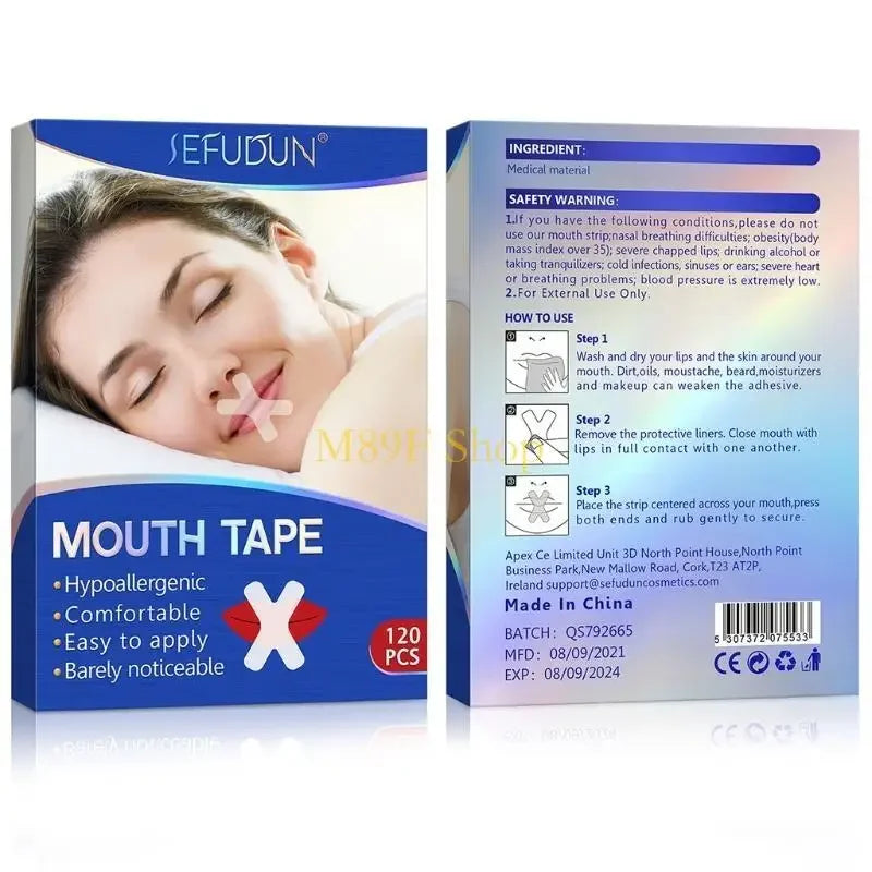 120PCS sleeping mouth tapeAdult Night Sleep Anti snore Improve Nose better Breathing Patch Mouth Correction Orthosis Tape SMZH09