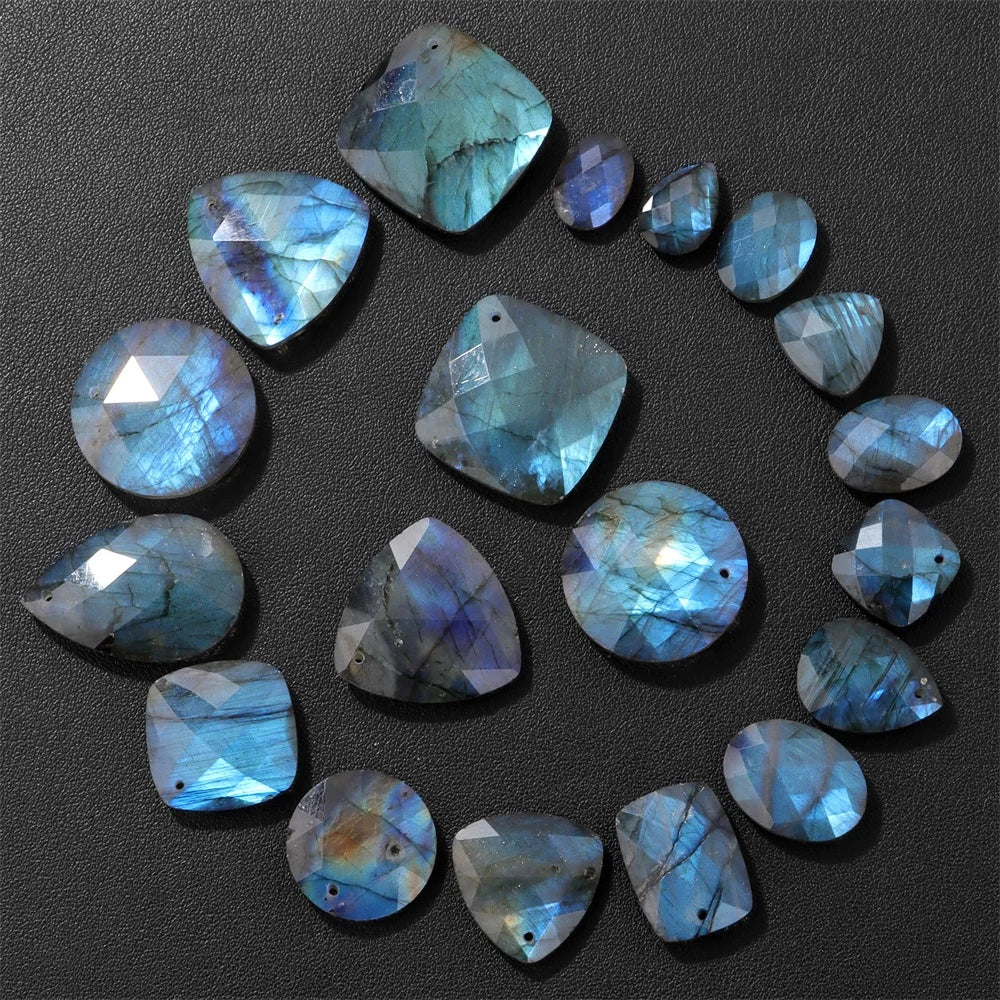 High Quality Natural Stone Labradorite Beads Charms Shiny Healing Gem Stone For Jewelry Making Necklace Earrings Accessries