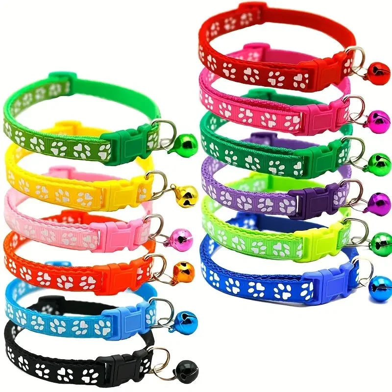 Personalized Cat Collar Adjustable Nylon Pet Products Bell Small Large Kitten pendant Accessories name Tag Small Necklace