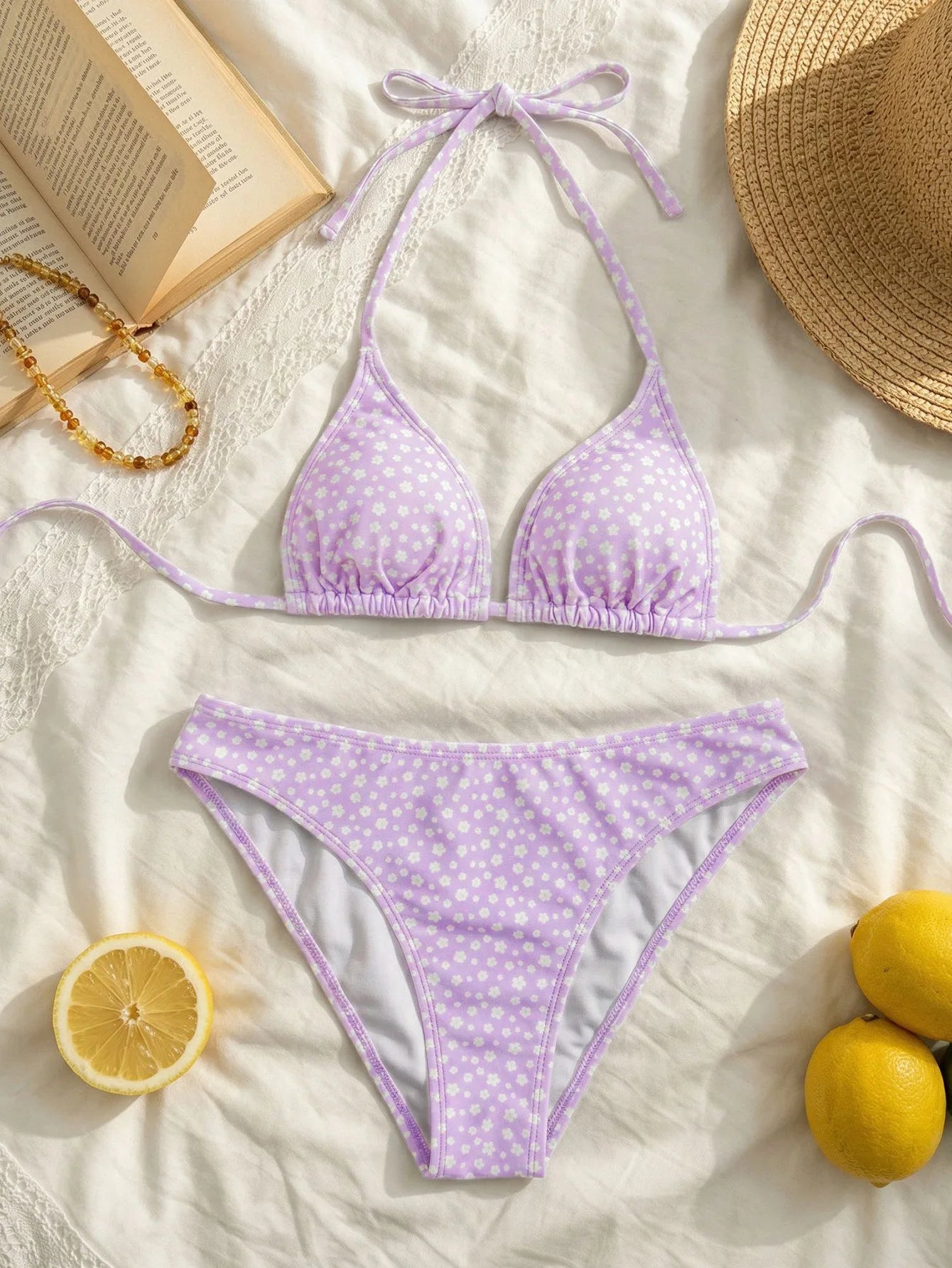 2026 Fashion Sexy Leopard Print Bikini Set for Women, Tie Side String Two Piece Swimsuit, Push Up Beach Bathing Suit, Summer
