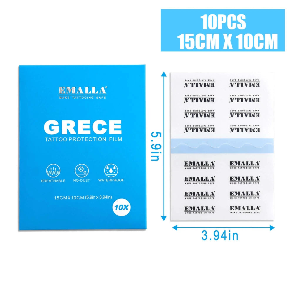EMALLA GRECE Premium Tattoo Protection Film PU Tape for Aftercare Protective Skin Healing Tattoo Adhesive Bandages Repair