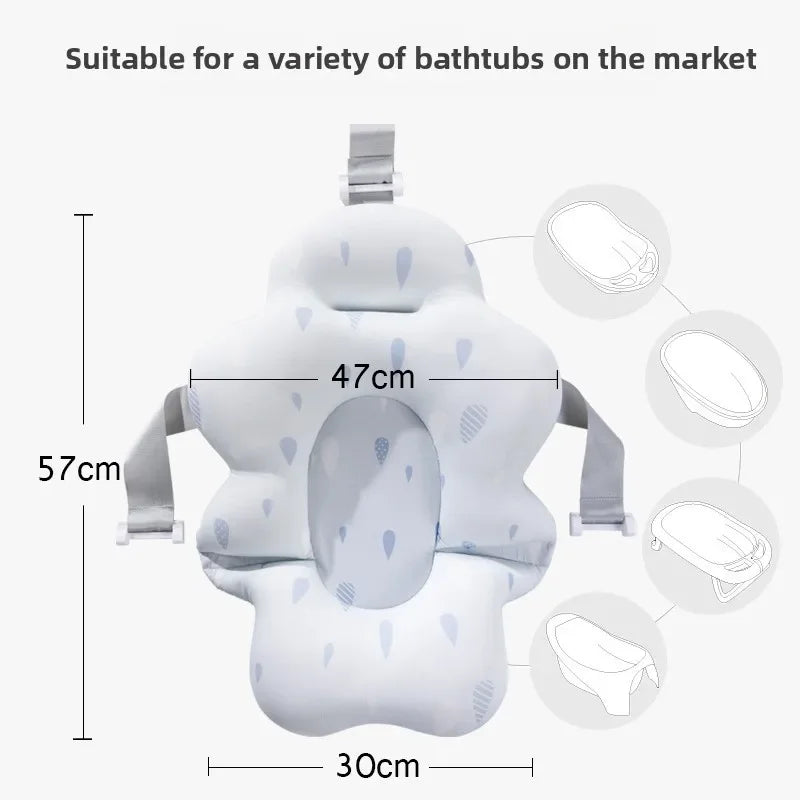 Baby Shower Bath Tub Pad Non-Slip Bathtub Mat Newborn Safe Security Bath Support Cushion Suspension Soft Pillow Care Accessories