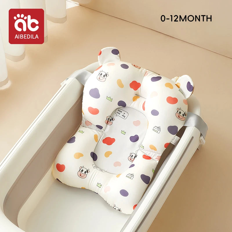 Portable Baby Bathtub Pad Ajustable Bath Tub Shower Cushion Newborn Support Seat Mat Foldable Baby Bath Seat Floating Water Pad