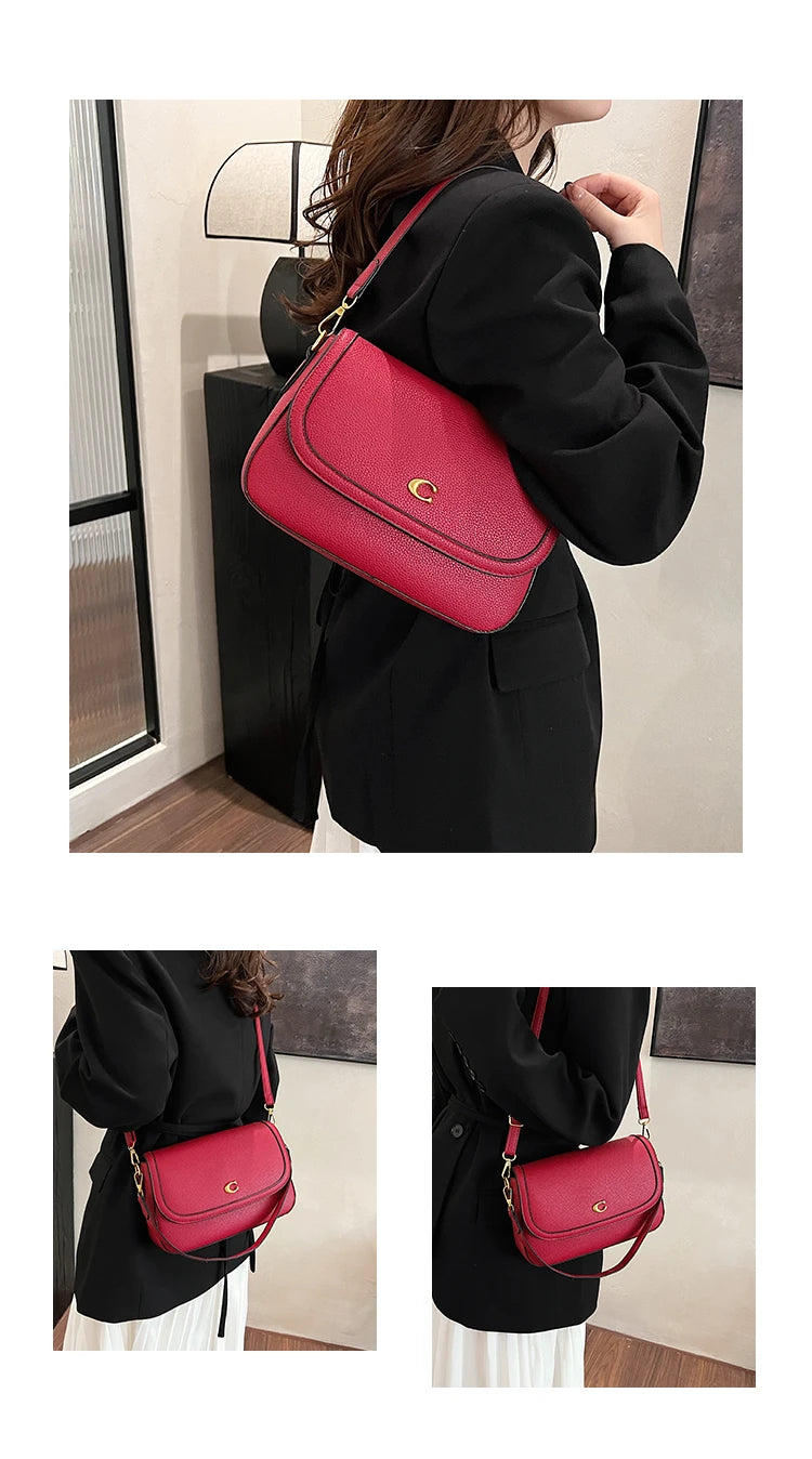 Retro Luxury Women Shoulder Bag Elegant Leather Crossbody Bag High End Tote Vintage Classic Designer