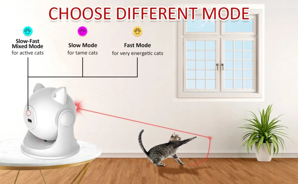 ATUBAN Automatic Cat Laser Toys, Interactive Cat Toys Built-in Real Motion Sensor, Multi-Angle Adjustable Rechargeable Pet Toys