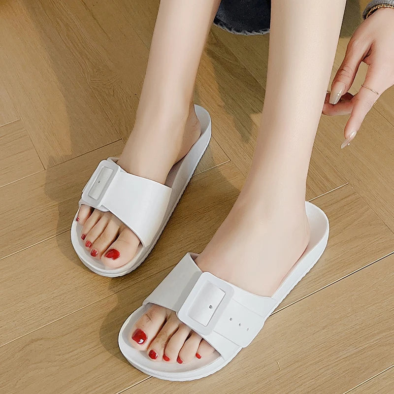 Summer Womens Adjustable Soft Slides Clogs Slipper Outdoor Indoor Flat EVA Slippers Lightweight