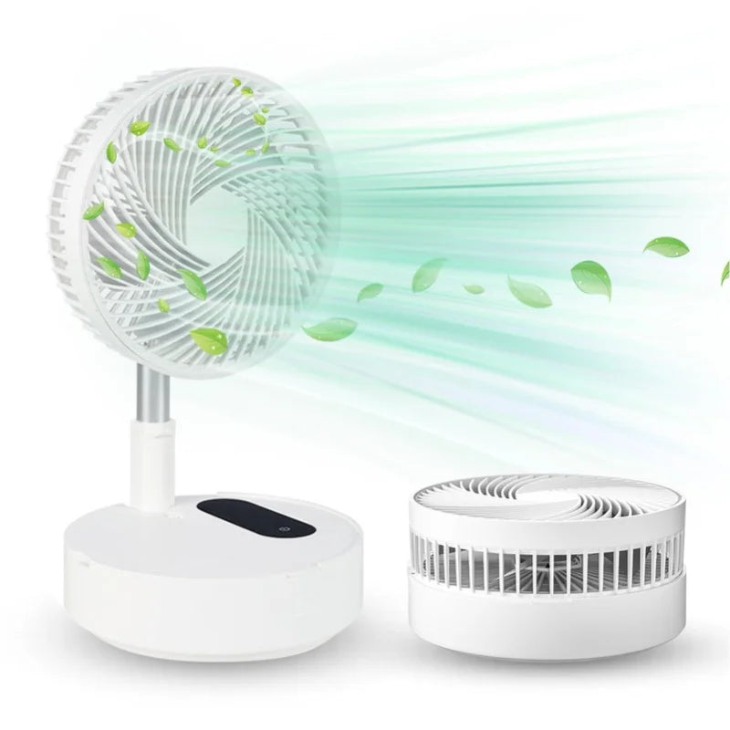 Portable 8.3in Folding Fan Touchscreen Remote Control Standing Desk Cooler 120 Angle 10000mAh Battery Powered Night Light USB