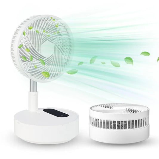 Portable 8.3in Folding Fan Touchscreen Remote Control Standing Desk Cooler 120 Angle 10000mAh Battery Powered Night Light USB