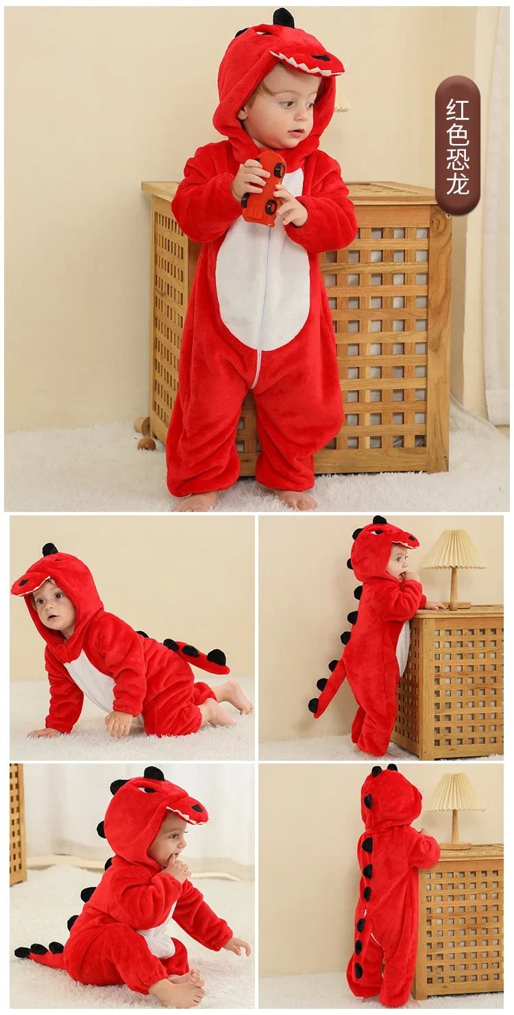 Newborn Baby Deer Animal Cartoon Romper Clothes Girls Pajamas Long Sleeve Hooded Onesies Infant Boys Costumes For Christmas