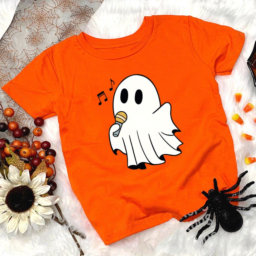Child Halloween Outfit T-shirt Funny Print Girl Boys T Shirt Fall Festive Shirt Kids Tshirt Clothes Halloween Party Toddler Tops