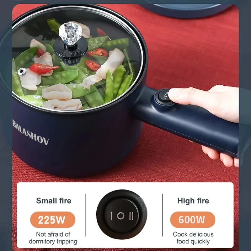 Mini Electric Cooker Multi-Function All-In-One Pot Single Double Layer Household Noodle Cooker Non-Stick Hot Pot Kitchen Tool