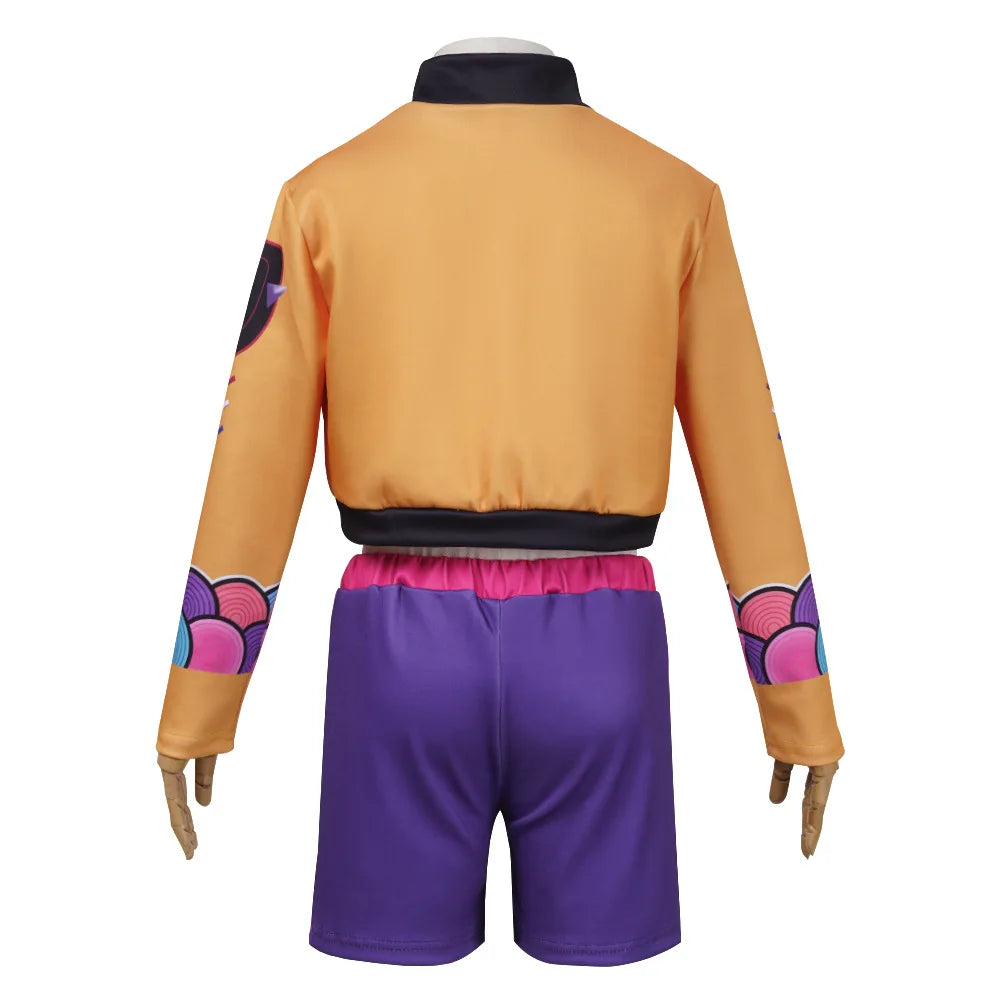Halloween Fancy Dress Adult Kids Street Hip Hop Role Play Outfit 3 Styles Printed Crop Top Skirt Shorts Idol Stage Costume