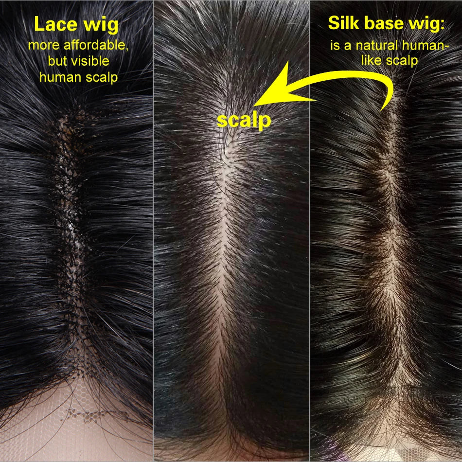5x5 Silk Top Full Lace Human Hair Wig Silky Straight Peruvian Remy Hair Pre Plucked Silk Base Full Lace Wig With Baby Hair