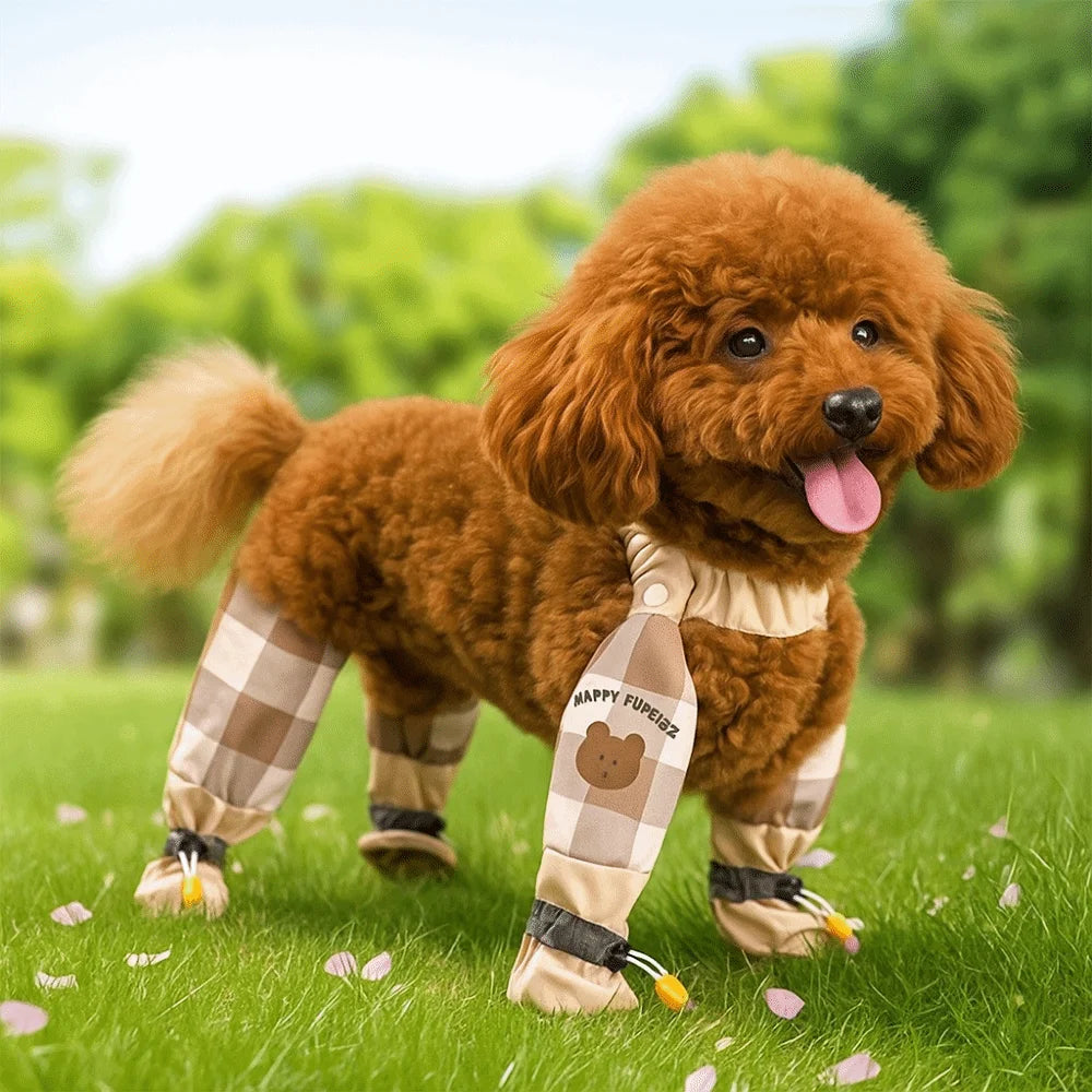Full Leg Protection Reflective Stripe Pet Pants Adjustable Dustproof Dog Jumpsuit Shoes Anti-Slip Waterproof Pet Going Out Pants