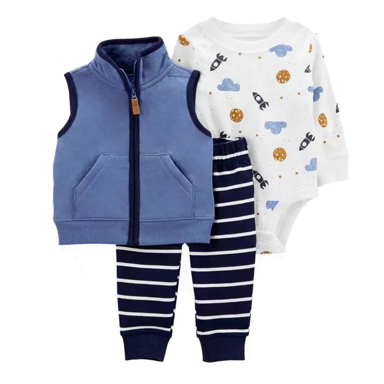 3-piece Suit Summer Baby Clothes Sets Baby Short Sleeve Shorts Cover Clothes Cute Girls Bebe Children Cotton 100% Clothing 6-24M