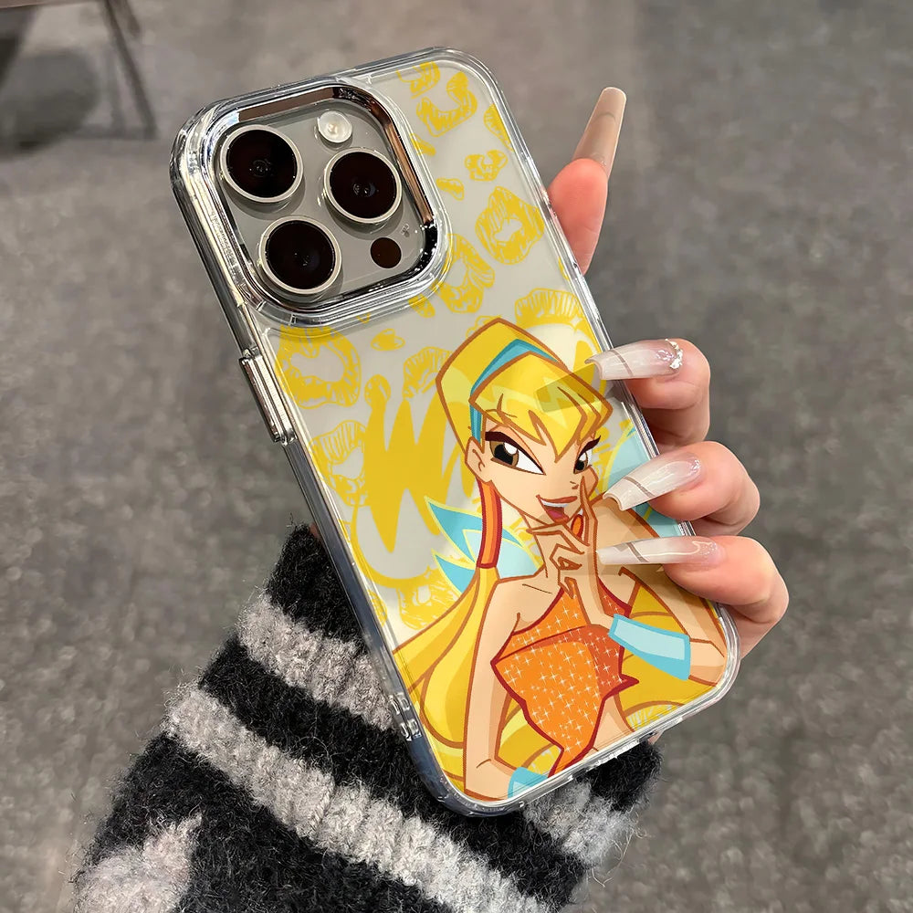 W-Winx C-Club Phone Case for IPhone 17 16e 16 15 14 13 12 11 Mini Pro Max X XR XSMAX 8 7 Air Plus Transparent Soft Cover