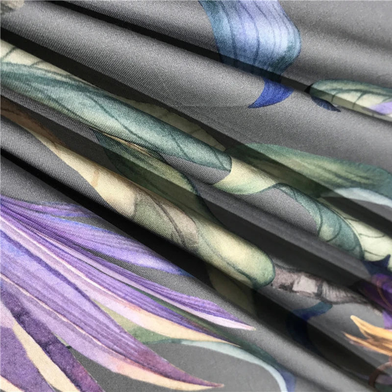 Egyptian Cotton Flower Bird Digital Printing Bedding Sets, Bed Linen Duvet Cover Set, Luxury Bed Sheets, Pillowcase, 600TC, 4Pcs