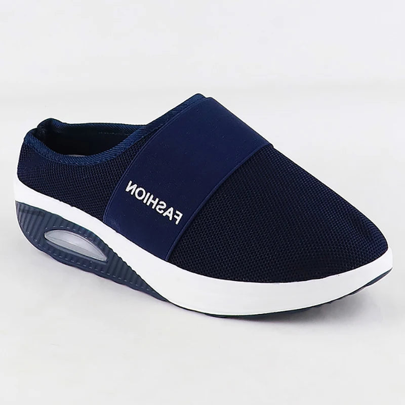 Cushion Slip-On Women Walking Shoes Orthopedic Diabetic Ladies Platform Mules Mesh Lightweight Slippers Wedge Female Sneaker