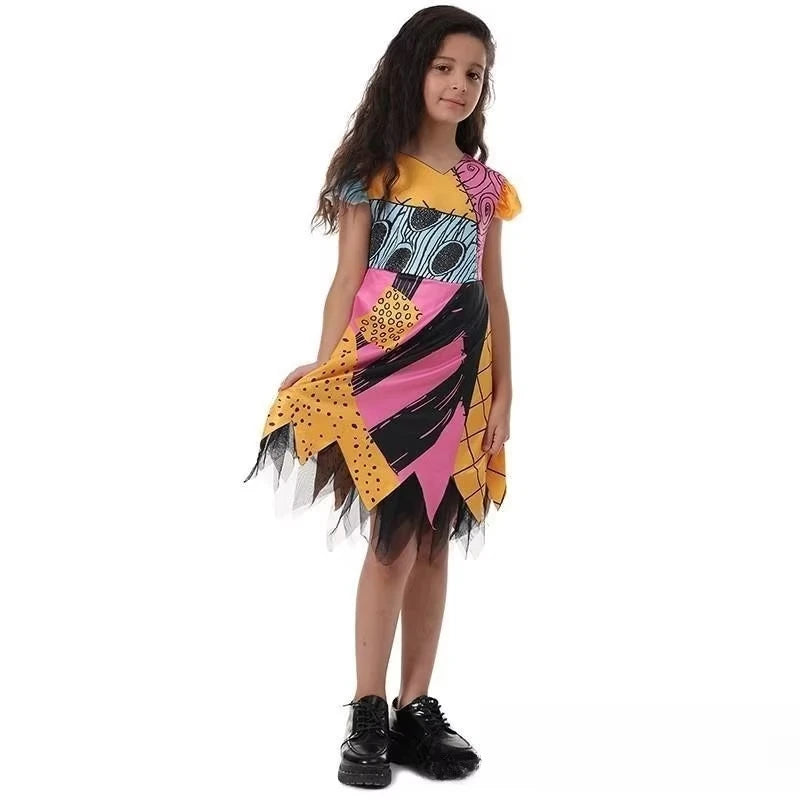 Halloween Cosplay Party Girls Pumpkin Costumes Witch Dress Kids Carnival Costume Vestidos Party Cosplay Dress