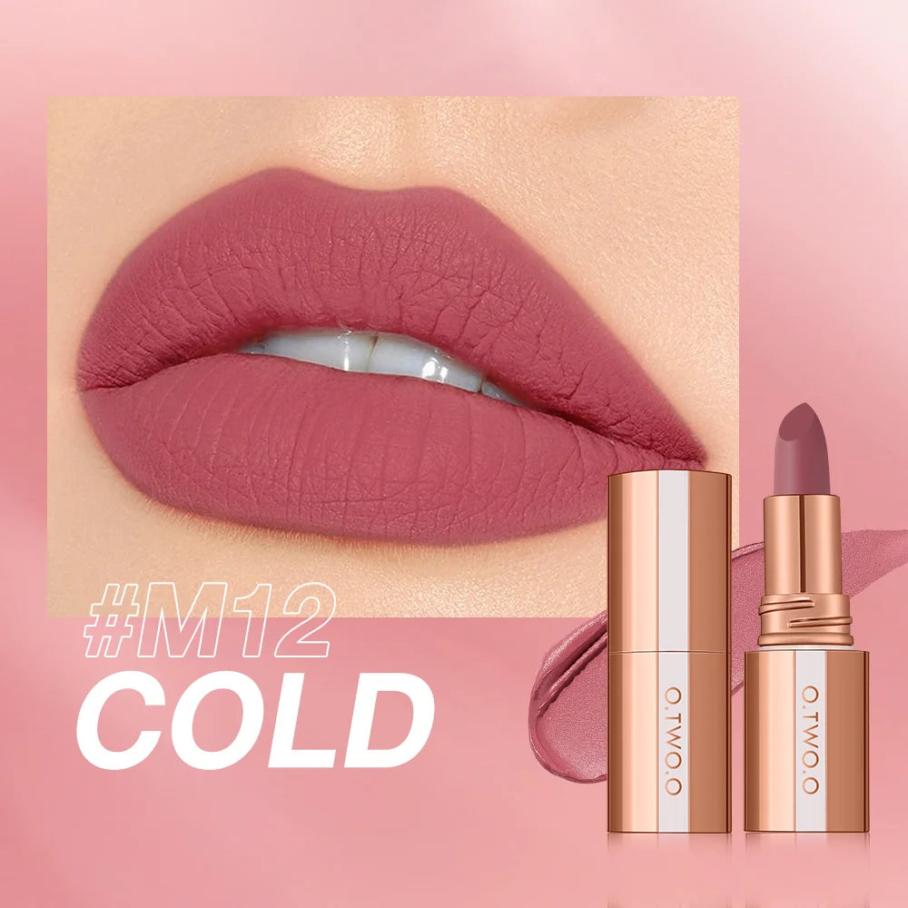 O.TWO.O Lipstick Lip Tint Matte Long Lasting Waterproof Velvet Not Fading Sexy Non-stick Cup Lip Glaze Makeup Cosmetics