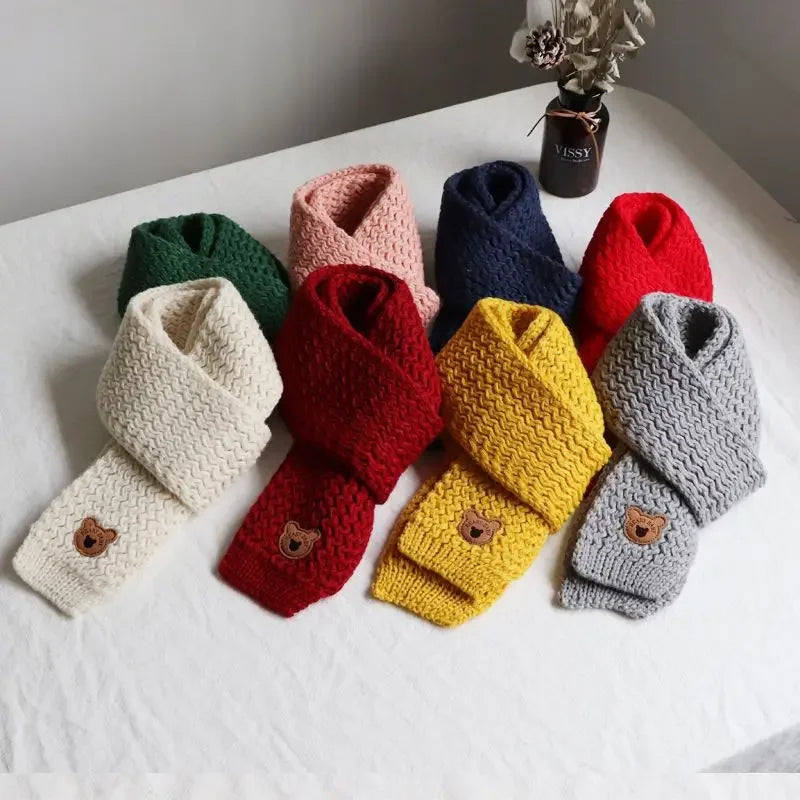 Christmas Toddler Scarf Winter Warm Baby Neck Warmer Fleece Lined Windproof Kids Unisex Scarf Cute Korean Style Festival Gift