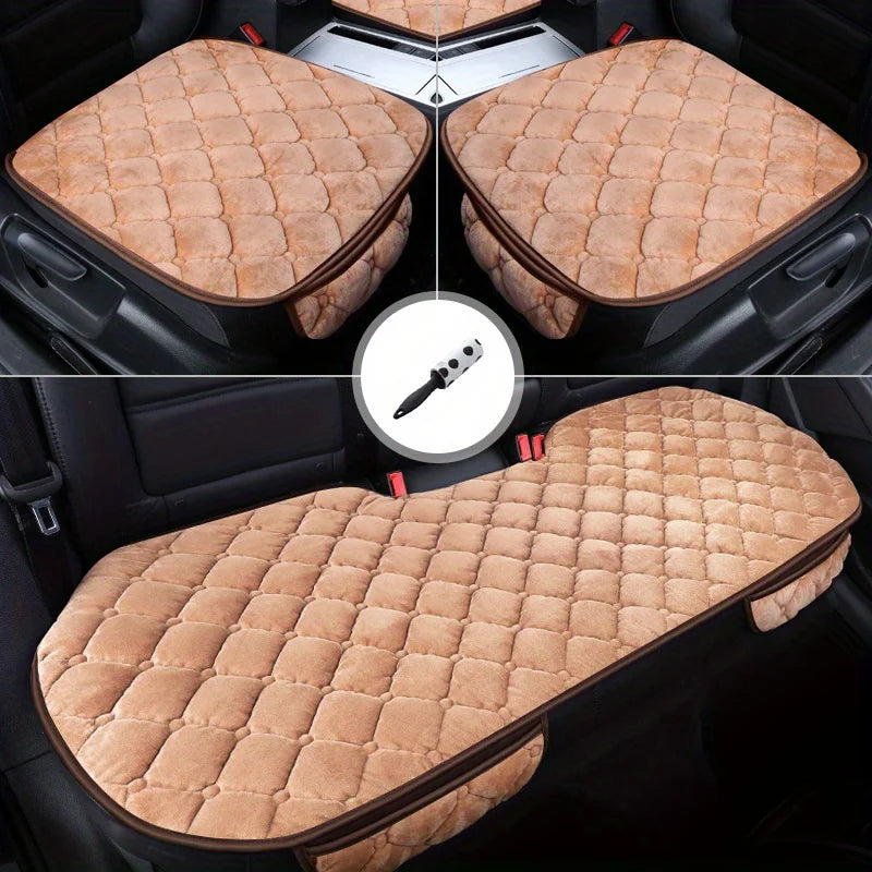 3pcs/set Pet Car Seat Covers With Pet Hair Remover, Car Seat Cushion Warm Seat Cushion Pad For Dogs
