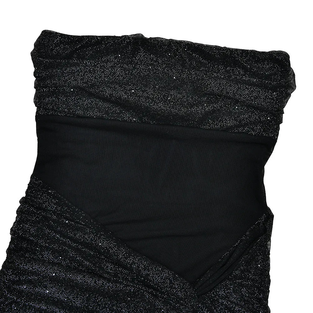 Townlike Slim Bodycon A-line Maxi Long Dress Women 2025 Summer Dress Ribbon Sparkle Glitter Nightclub Sexy Party Dresses
