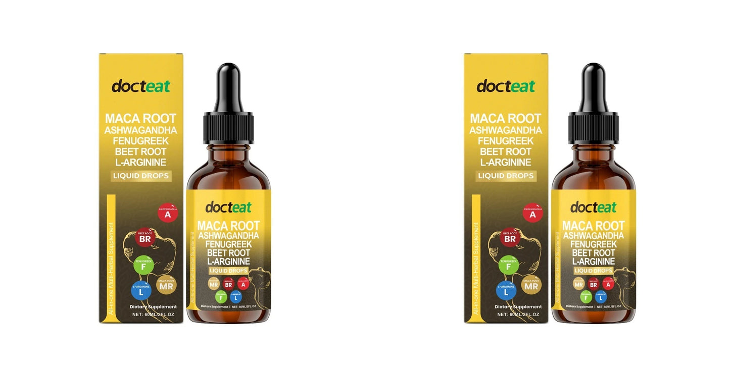 Maca Root Beet Root L-Arginine Liquid Drops Herbal Supplement for Men Energy Vitality Active Daily Wellness Support 60ml