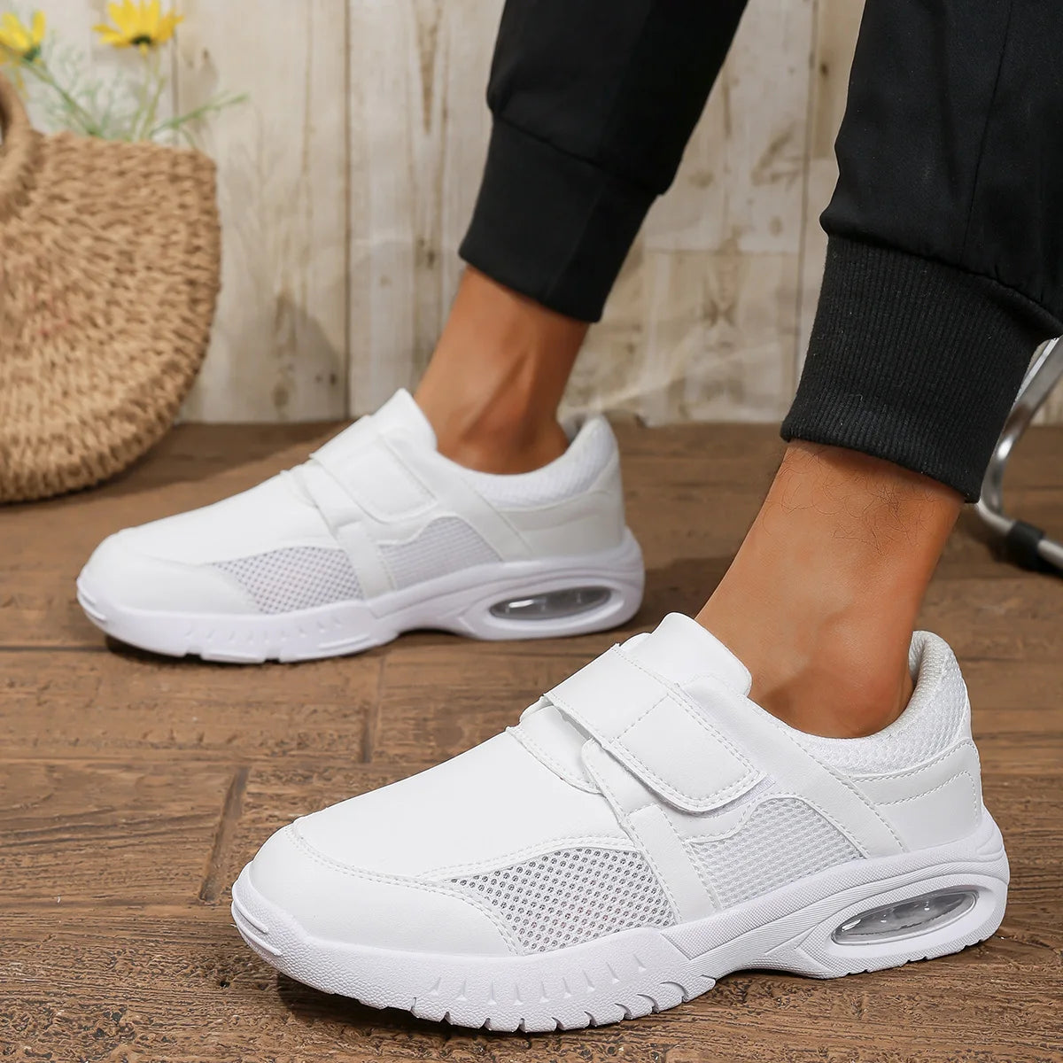 Pure White Nursing Shoes For Doctors Nurses Hospital Working Men Women Leather Sneakers Anti-skid Big Size 48 49