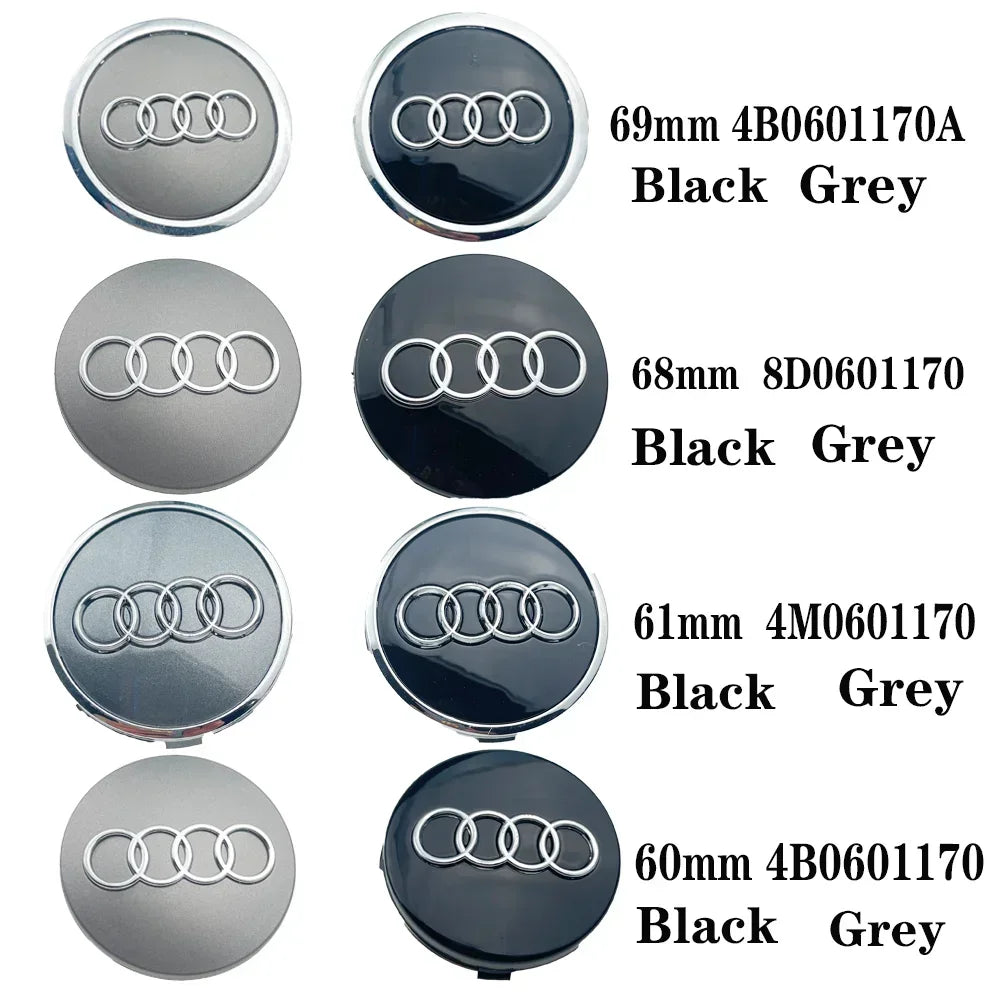 4pcs 60mm 61mm 68 69mm Car Styling Wheel Center Cap Hub Covers Badge 4B0601170 For Audi A3 A4 A5 A6 A7 A8 S4 S6 Car Accessories