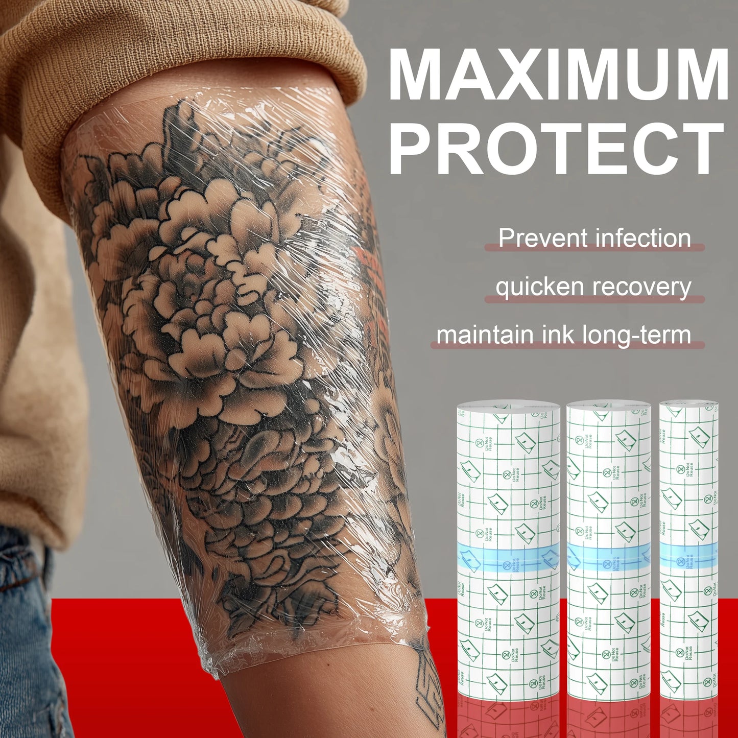 10/5/2M Waterproof Tattoo Aftercare Bandage Roll Protect Skin Healing Transparent Repair Adhesive Tape Tattoo Accessories