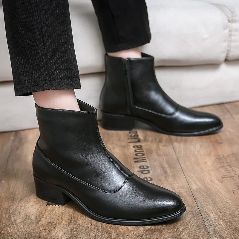 Boots Men Luxury Business Fashion Warm Leather Shoes Men Comfort Fashion Brand Chelsea Boots Gentlemen's Social Boots Men 38-46