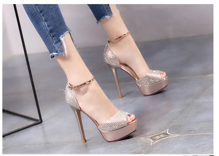 Platform High Heels Pumps Women Shoes 2022 Women Heels Sandals Wedding Shoes Sandalia Feminina 12 CM Heels