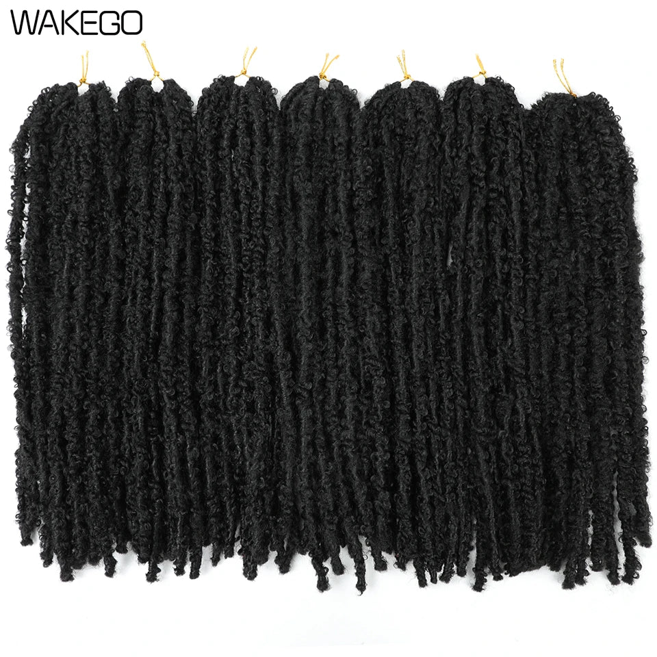 Wakego Butterfly Locs Crochet Hair 14 18 24 Inch Fausse Locks Crochet Butterfly Extensions Pre-looped Soft Locs Synthetic Braid