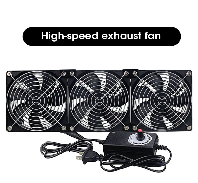 220V 12V Cooling Exhaust Fans with Controller 12cm for GPU VGA Btc Machine Workstation Cabinet Radiator Server Fan