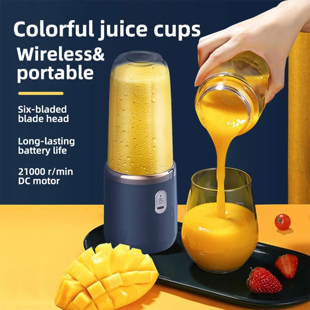 6 Color 400ml Portable USB Blender Electric Travel Juicer Cup For Smoothie Milkshake Kitchen Mini Mixer Tool