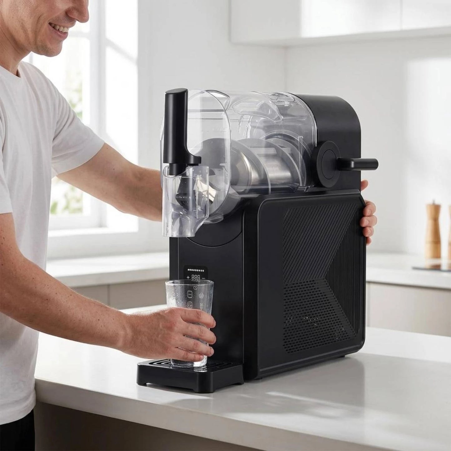 Slush Machine Countertop Slush Drink Creator Chilled Drink Machine Self-Cleaning Chilled Beverage Creator Rapid Cooling