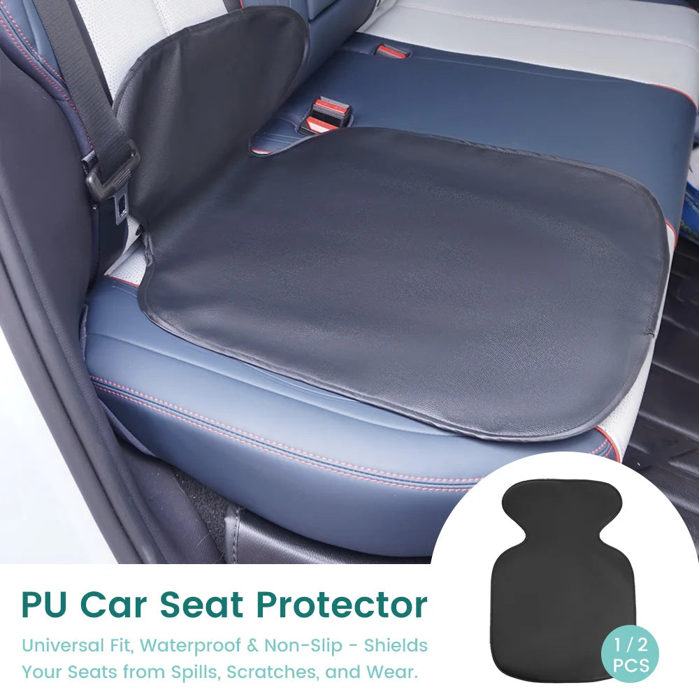 Leather Car Seat Protector Mat - Waterproof Anti-Stain Pad for Child Car Seats Universal Fit Sedan SUV