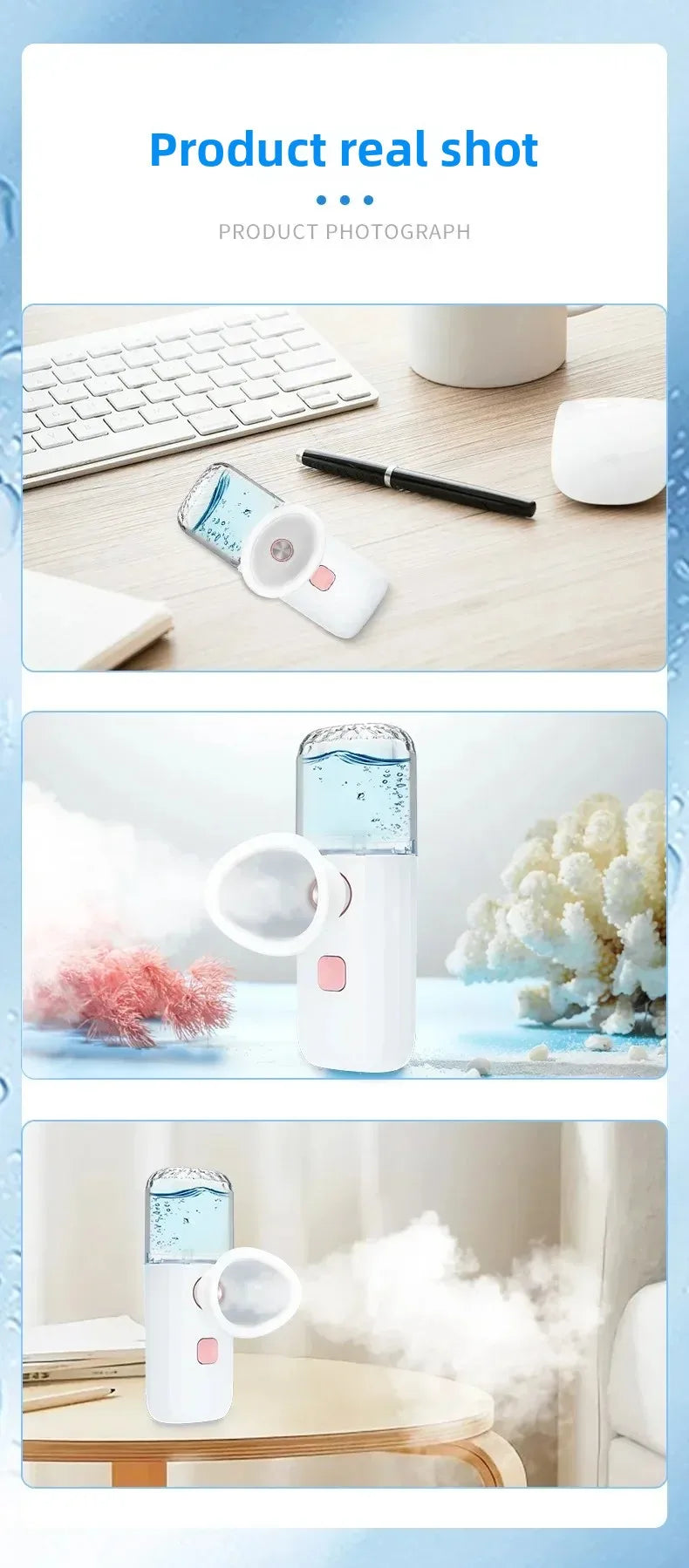 Nano Spray Eye Massage Instrument Facial Sprayer Humidifier USB Nebulizer Face Steamer Moisturizing Beauty Health Skin Care Tool