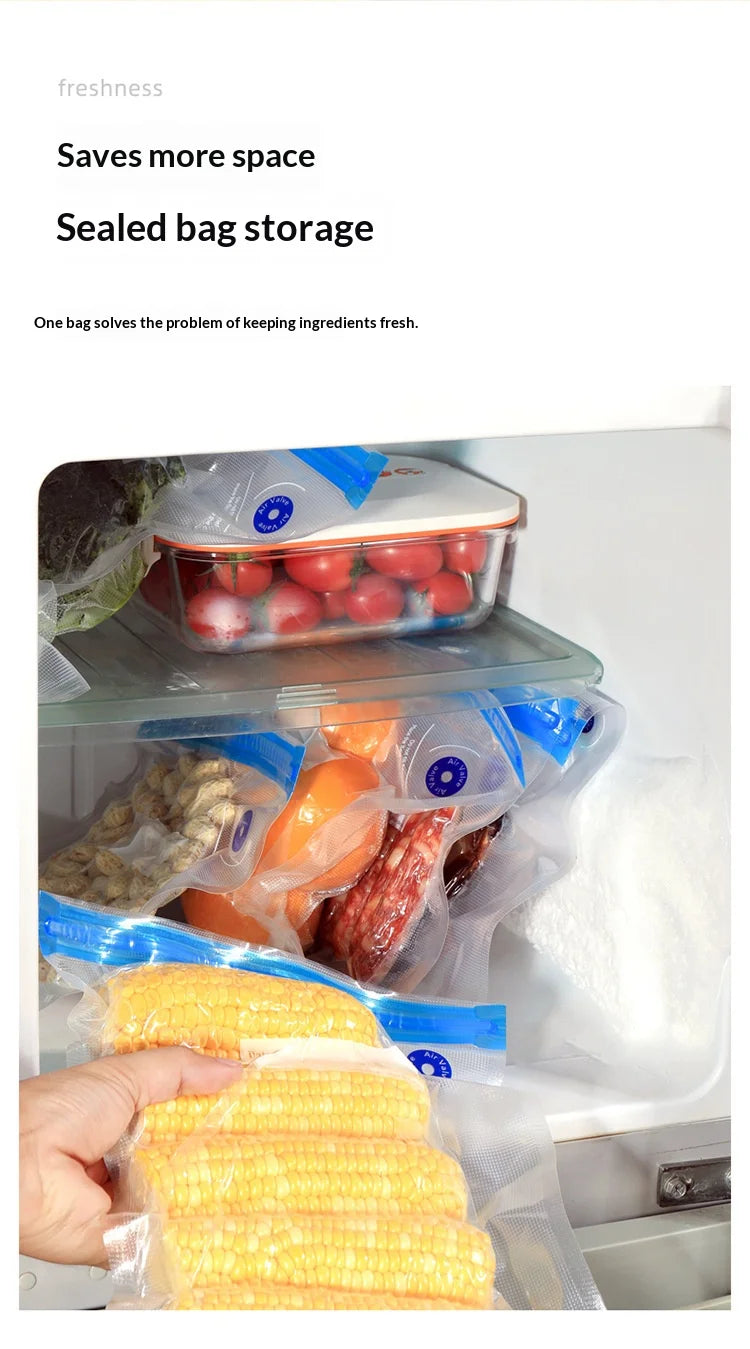 USB Charging Mini Handheld Vacuum Pump, Automatic Electric Food Vacuum Sealer for Fruit Meat Snack Storage with Vacuum Bags
