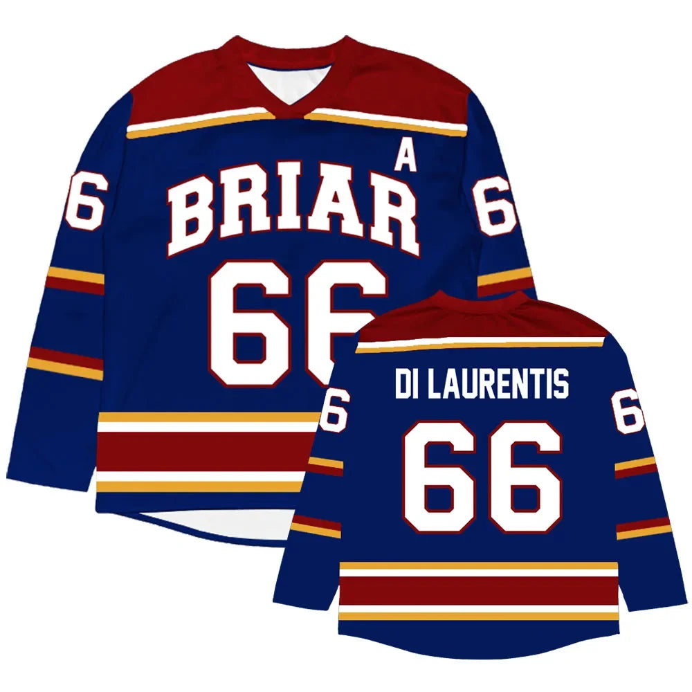 Unisex Streetwear Off Campus Briar University Hockey Jersey Graham 44 22 DI LAURENTIS 66 Tucker46 T-shirt Loose Long Sleeve Tees