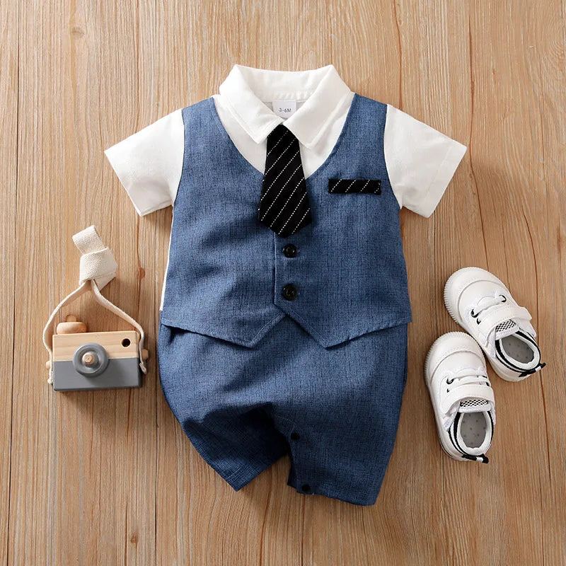 gentleman's Cowboy bow tie baby clothes newborn Baby Boy Romper summer short sleeve Jumpsuit high quality For Toddler Outfit