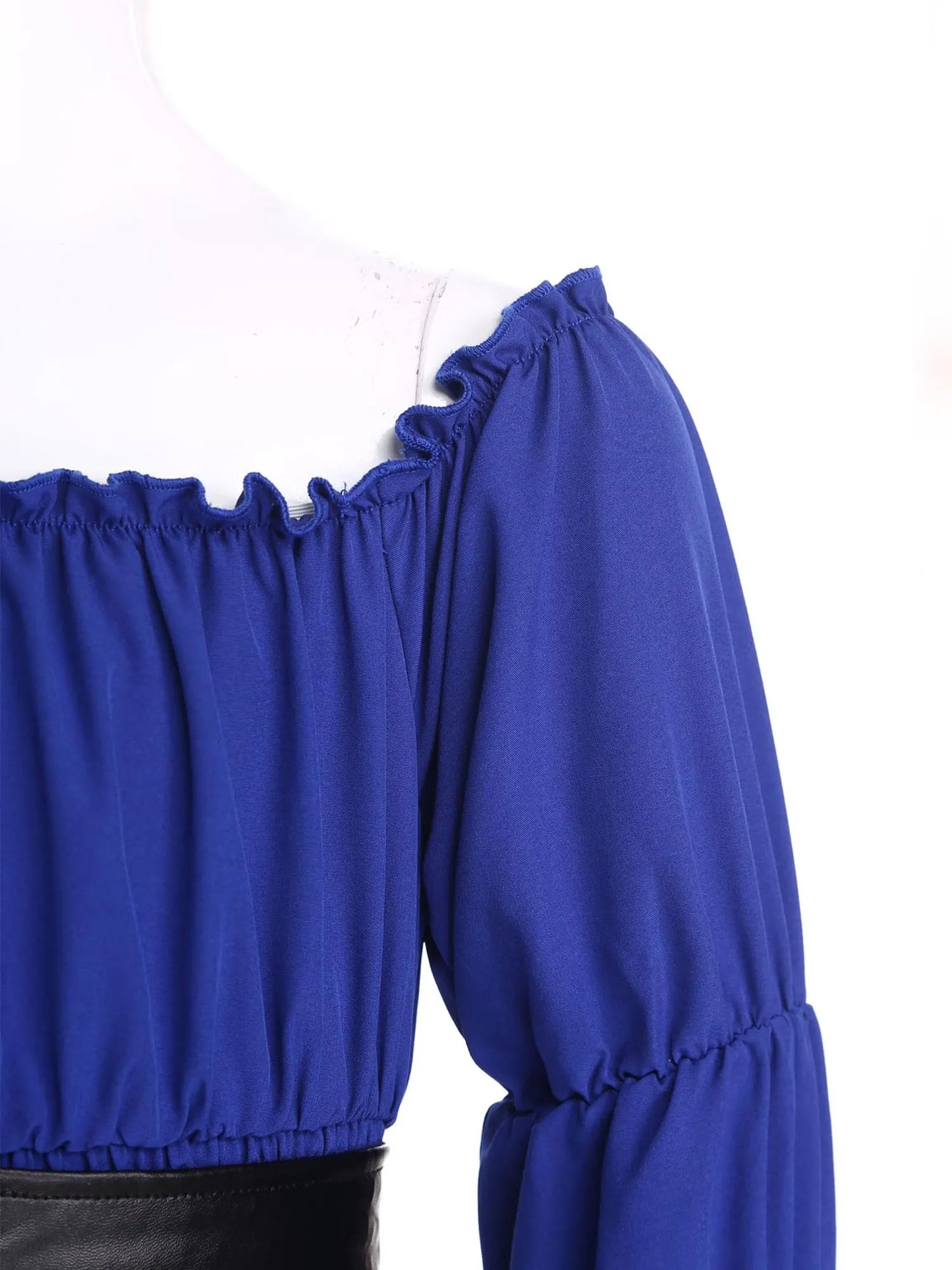 Girls Halloween Medieval Renaissance Witch Vampire Cosplay Costume Victorian Gothic Dress Off Shoulder Smocked Irregular Gown