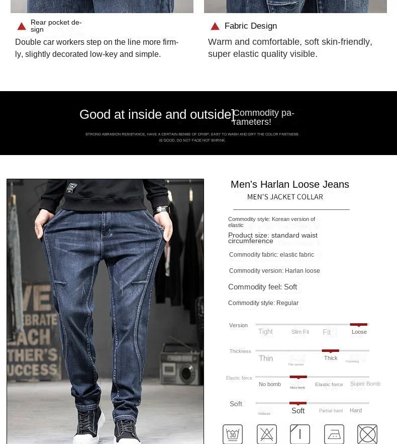 Summer Designer Clothes High Quality Punk Harajuku Fashion Casual Plus Size Slim Fit Denim Jeans for  2025 Cowboy Pants for Men