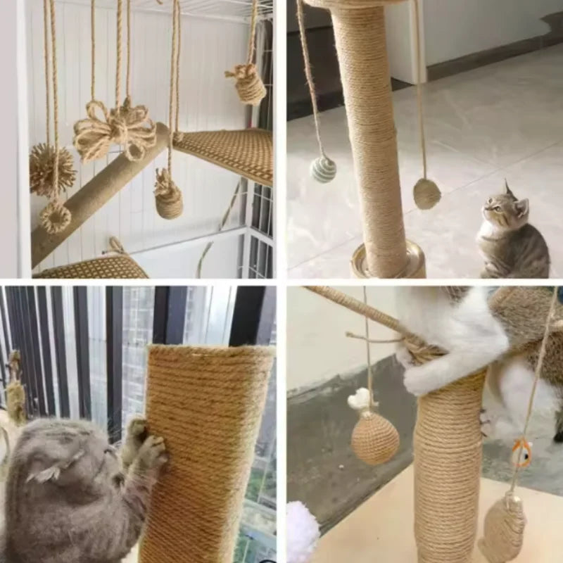 Sisal Rope Cat Tree Scratching Post Toy Cat Climbing Frame Replacement Rope Desk Legs Binding Rope for Cat Sharpen Claw