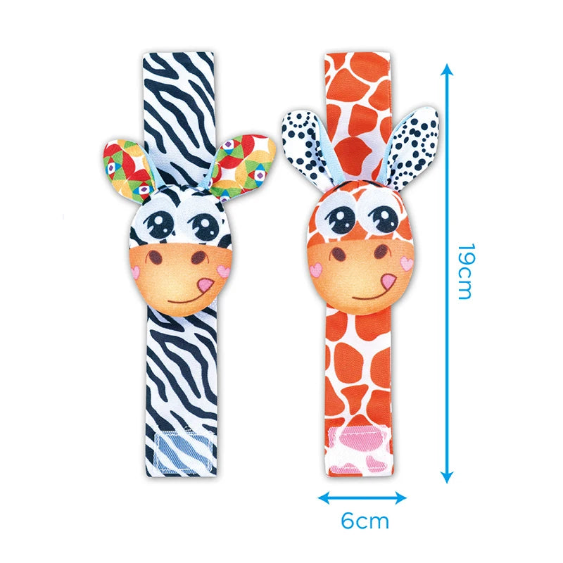 0-12 Months Baby Sock Rattles Cartoon Children Infant Wrist Strap Rattle Toys Baby Rattle Socks Wrist Baby Rattles Newborn Toy