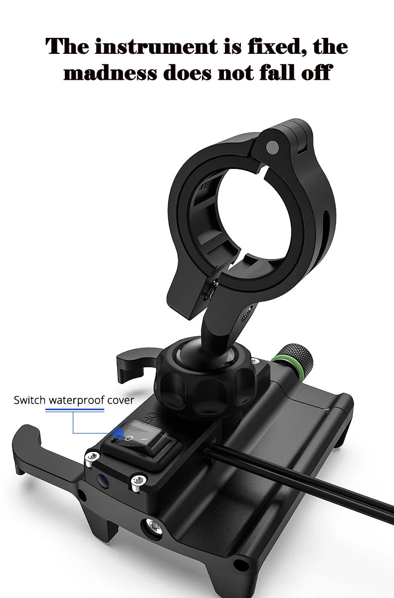 Whole Aluminium 12-24V Motorcycle Phone Holder USB Charger QC3.0 Fast Charging Mount Bicycle Handlebar Bracket for iPhone Huawei