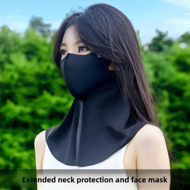 UPF50+ Ice Silk Sunscreen Mask Summer Riding Neck Guard One-piece Mask for Driving Fishing And Mountaineering Sun Protection